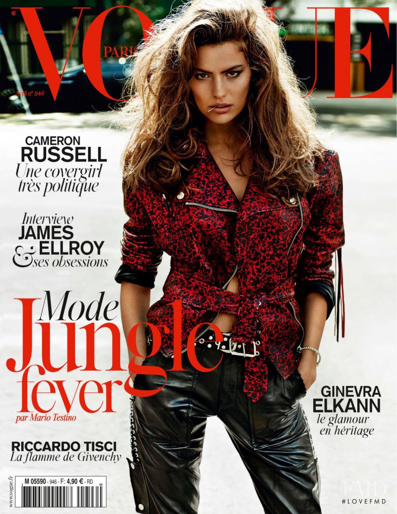 Cameron Russell featured on the Vogue France cover from April 2014