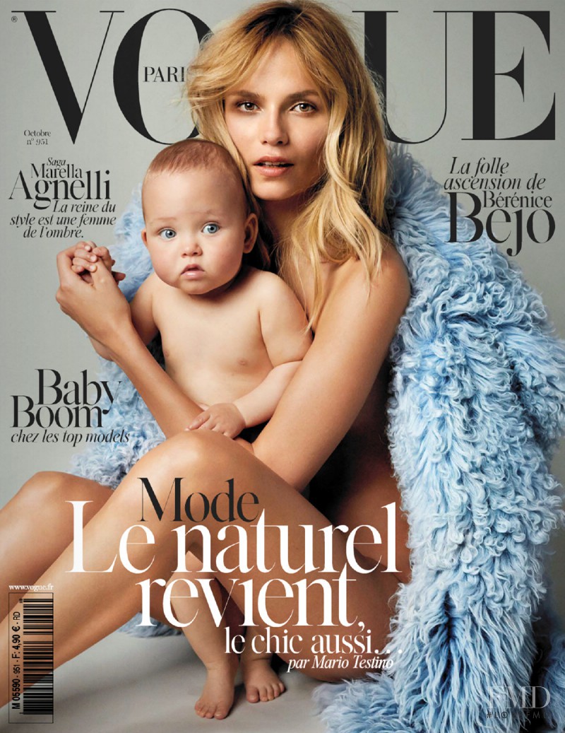 Natasha Poly featured on the Vogue France cover from October 2014