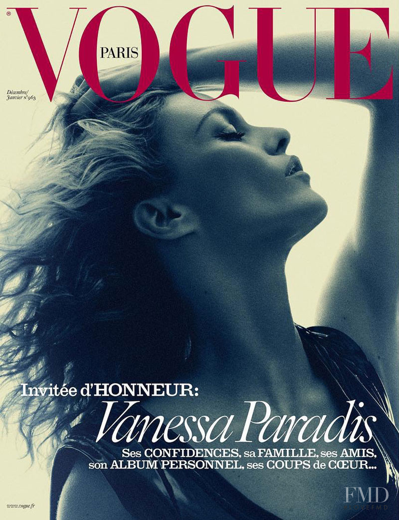 Vanessa Paradis featured on the Vogue France cover from December 2015