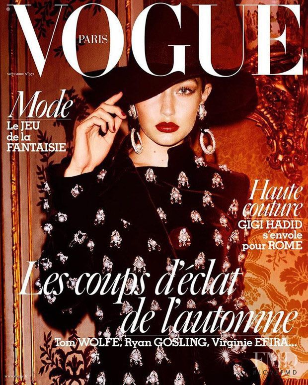 Gigi Hadid featured on the Vogue France cover from November 2016