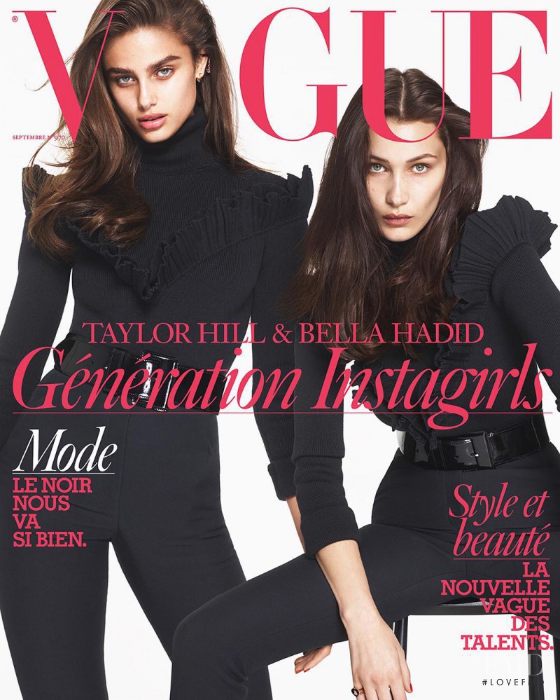Taylor Hill, Bella Hadid featured on the Vogue France cover from September 2016