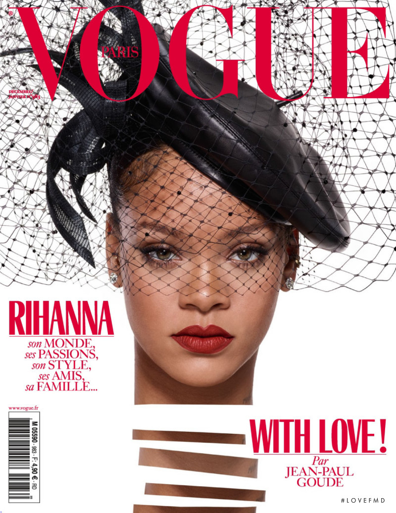 Rihanna featured on the Vogue France cover from December 2017