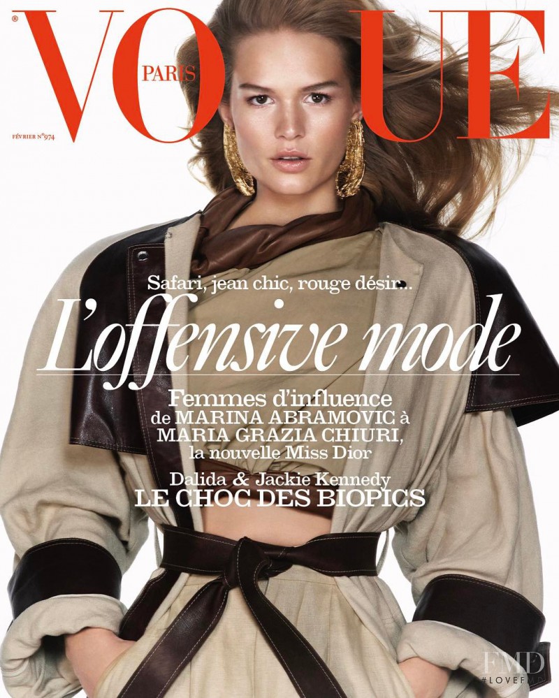 Anna Ewers featured on the Vogue France cover from February 2017