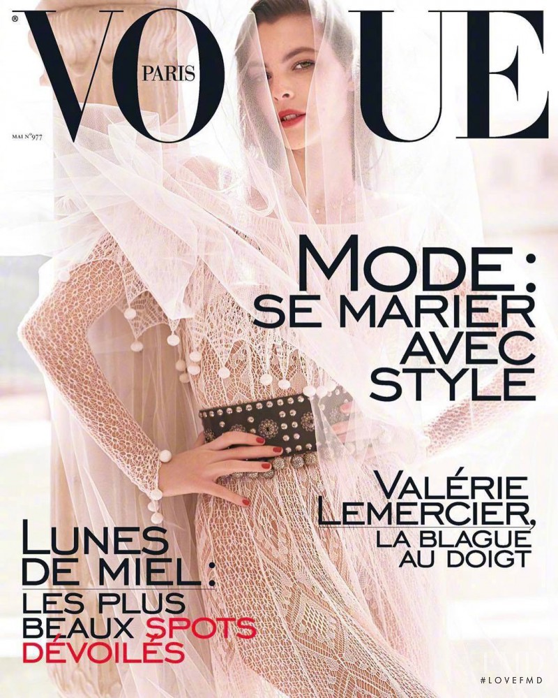 Vittoria Ceretti featured on the Vogue France cover from May 2017