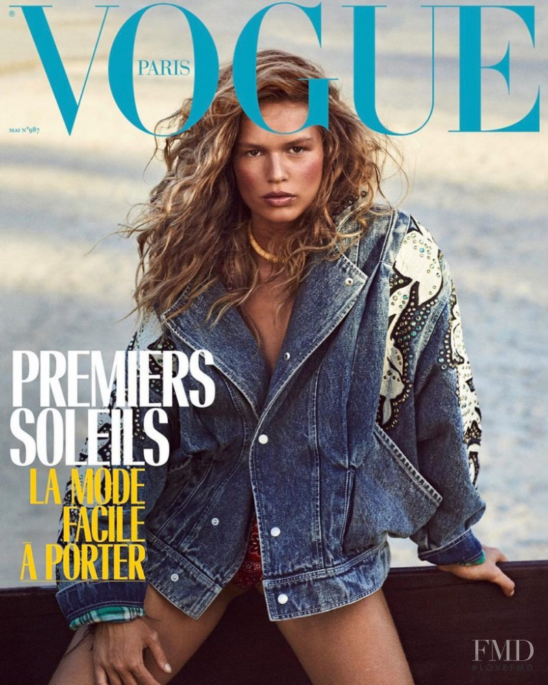 Anna Ewers featured on the Vogue France cover from May 2018