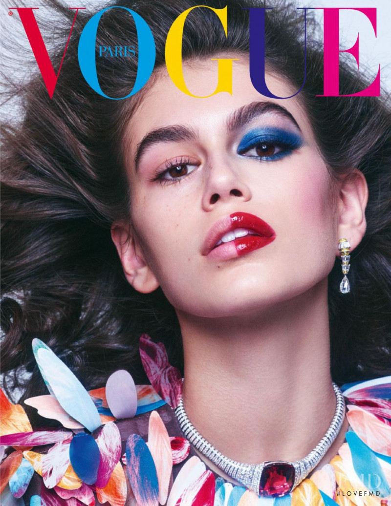 Kaia Gerber featured on the Vogue France cover from October 2018