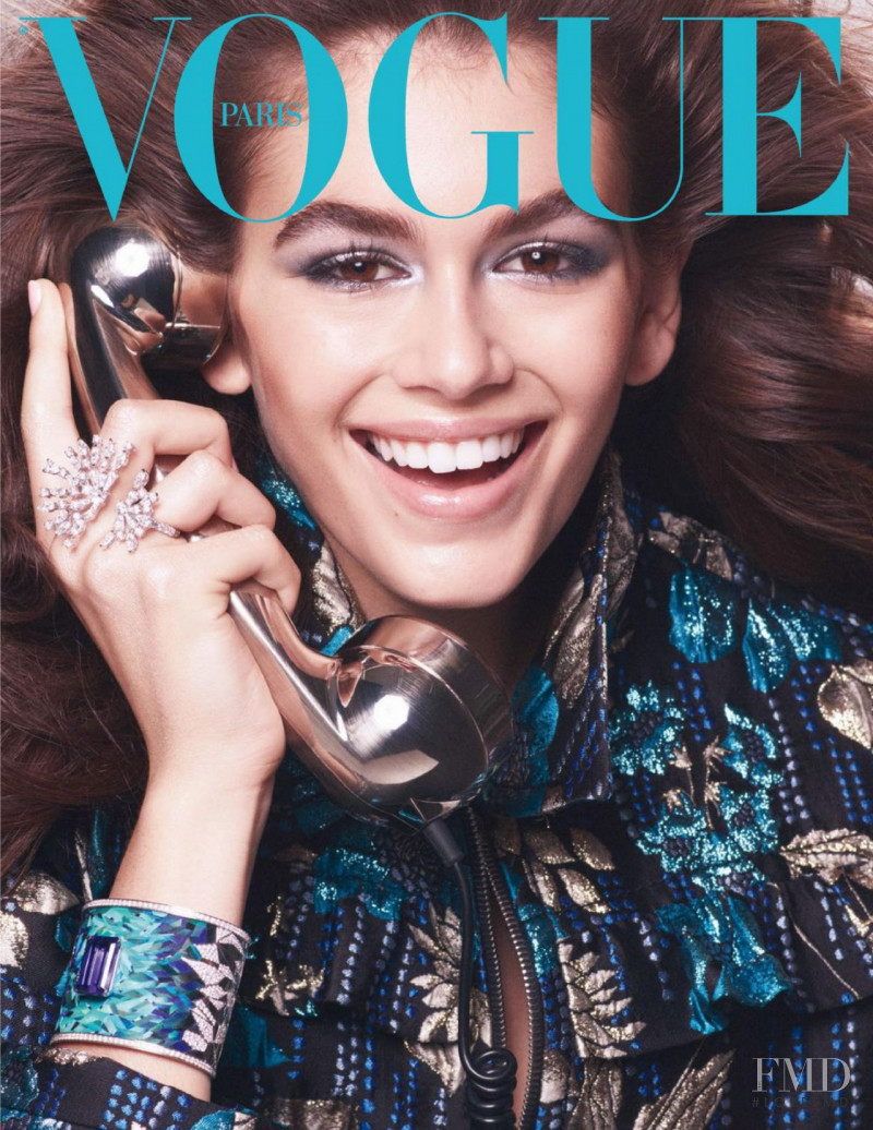 Kaia Gerber featured on the Vogue France cover from October 2018