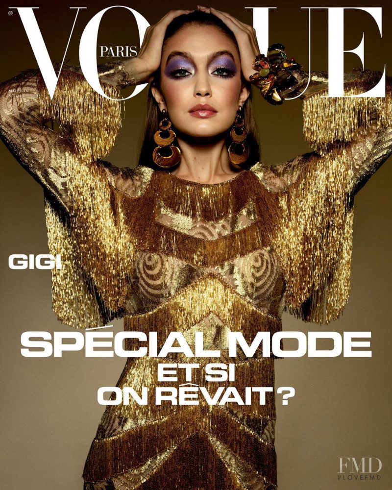 Gigi Hadid featured on the Vogue France cover from May 2020