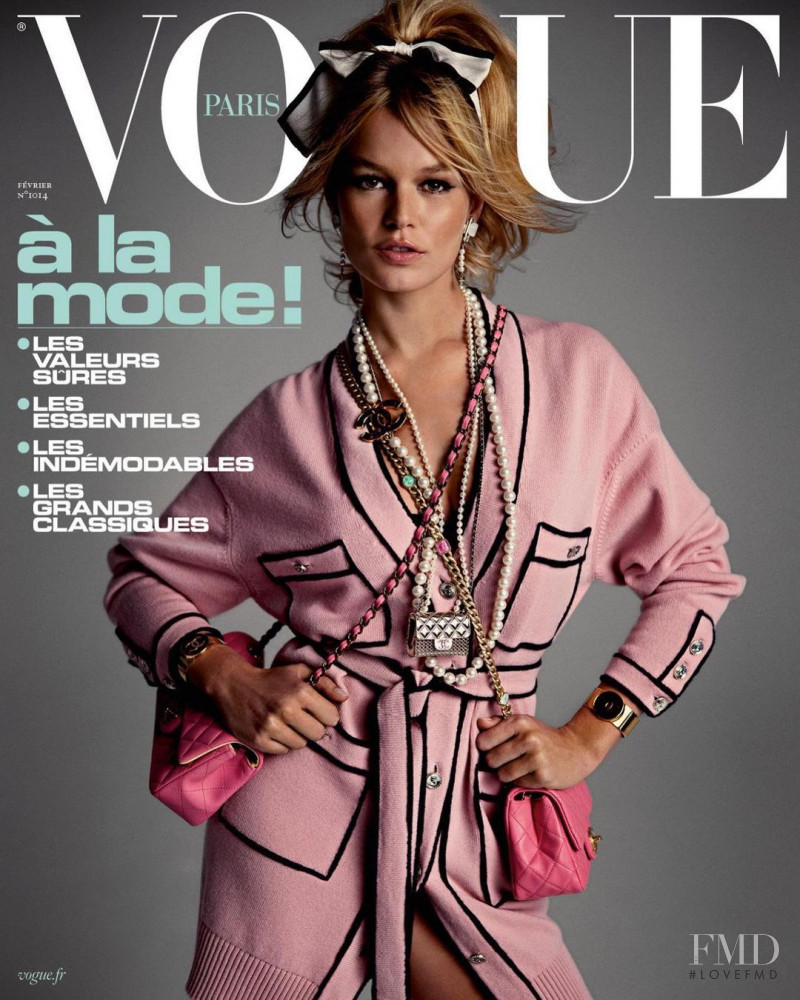 Anna Ewers featured on the Vogue France cover from February 2021