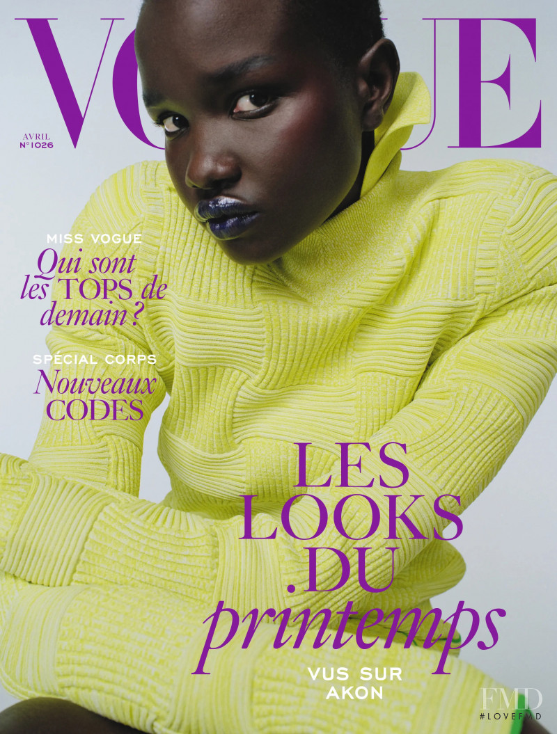 Akon Changkou featured on the Vogue France cover from April 2022