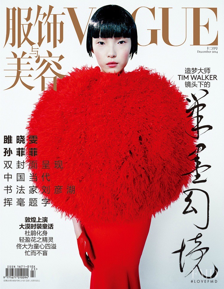 Xiao Wen Ju featured on the Vogue China cover from December 2014