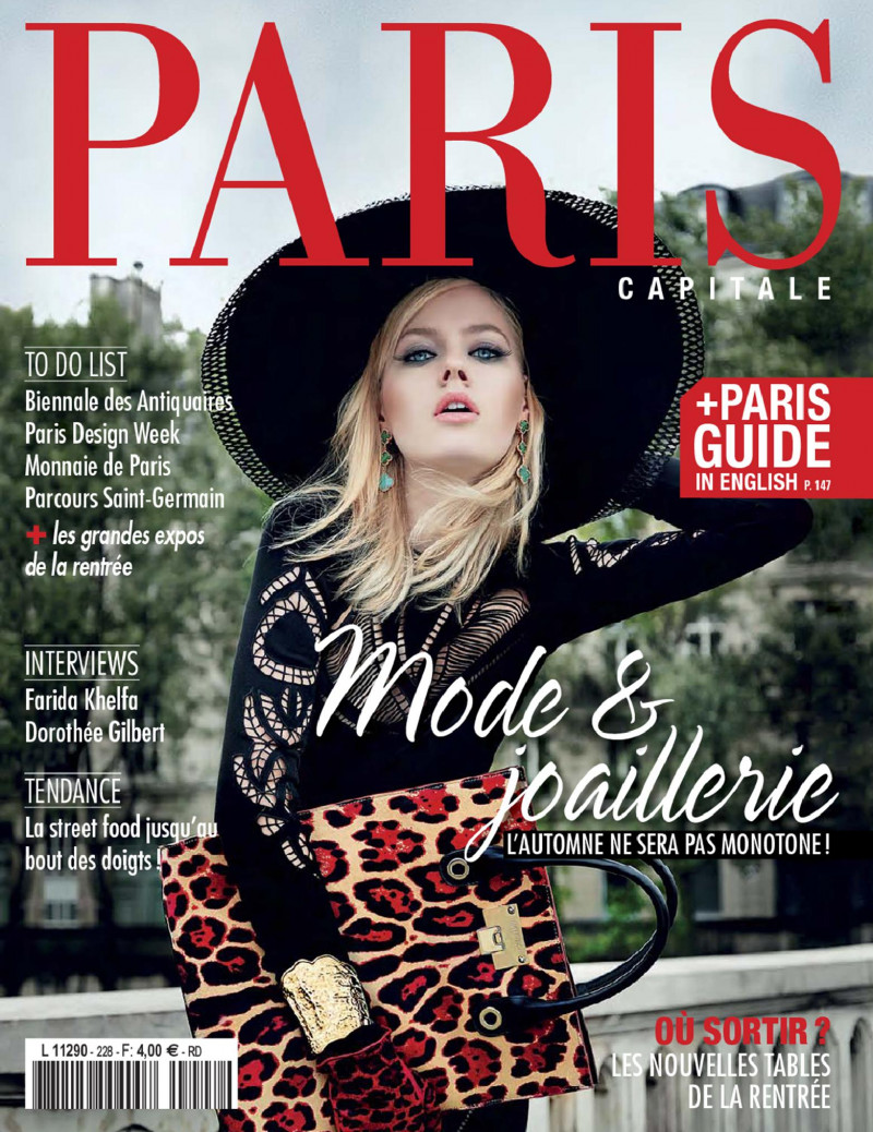Hannah Grace Brzezinski featured on the Paris Capitale cover from September 2014
