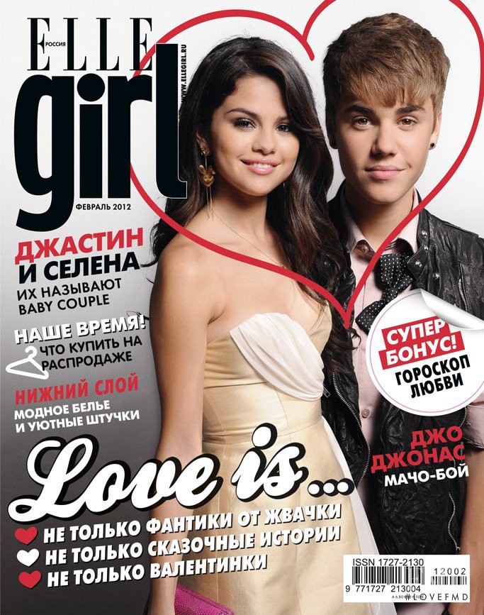 Selena Gomez, Justin Bieber featured on the Elle Girl Russia cover from February 2012