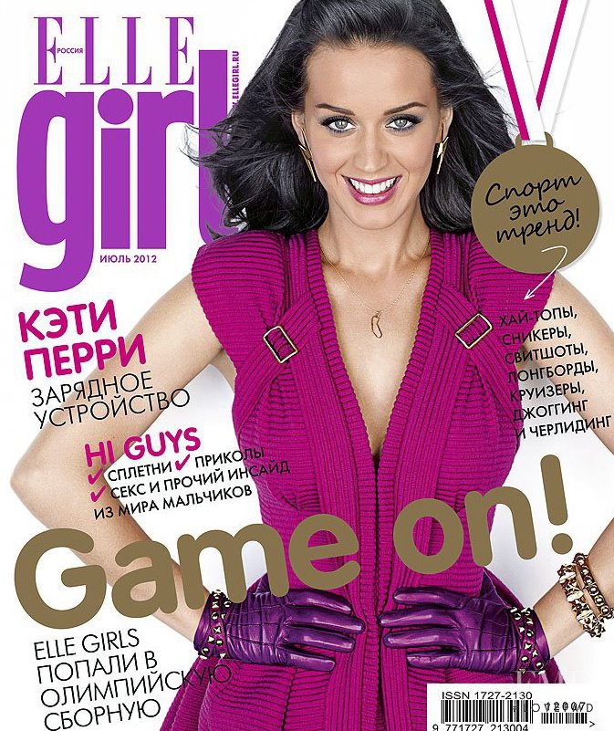 Katy Perry featured on the Elle Girl Russia cover from July 2012