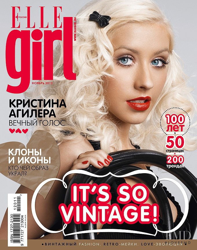 Christina Aguilera featured on the Elle Girl Russia cover from November 2012