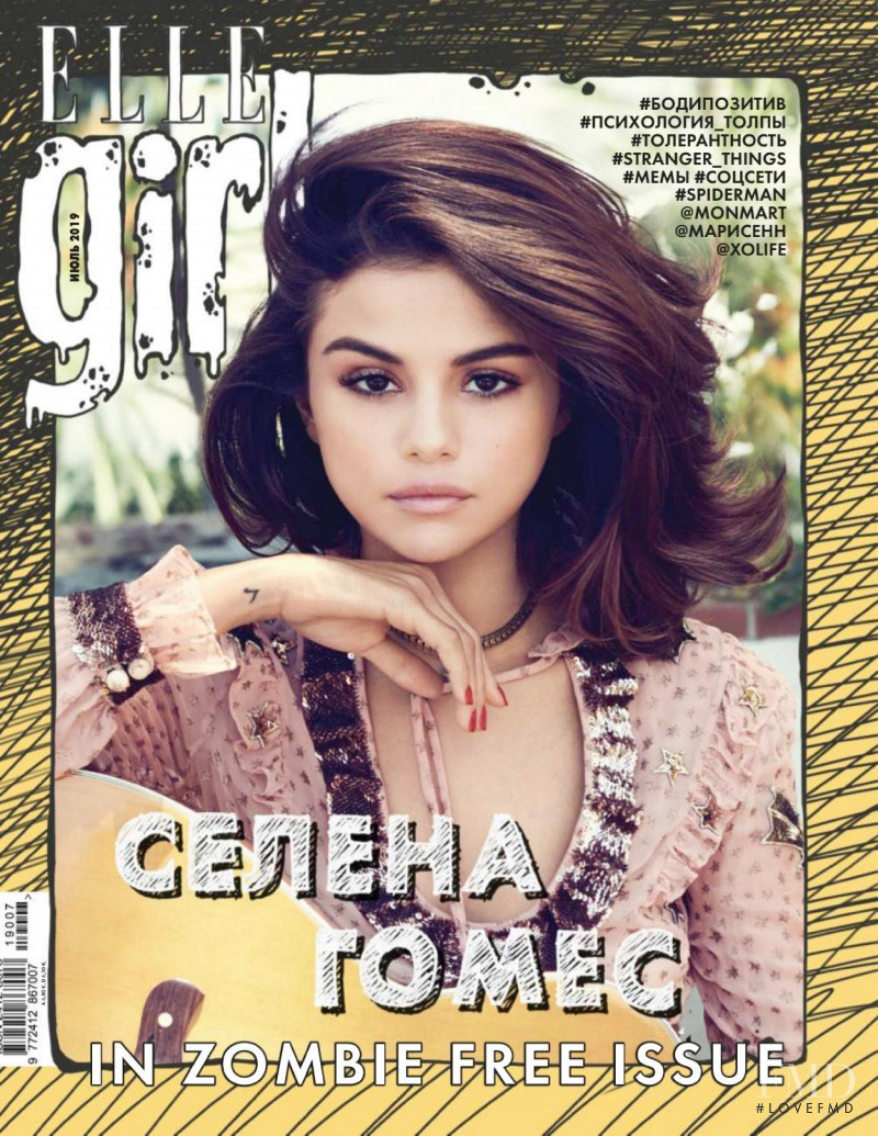 Selena Gomes featured on the Elle Girl Russia cover from July 2019
