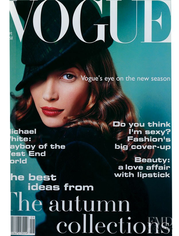 Christy Turlington featured on the Vogue UK cover from September 1993