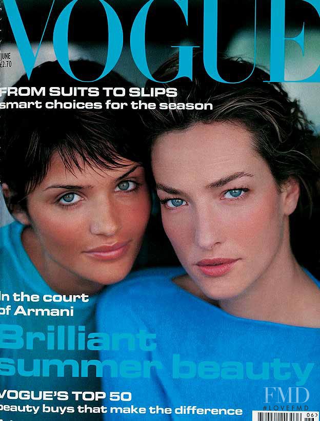 Tatjana Patitz featured on the Vogue UK cover from June 1994