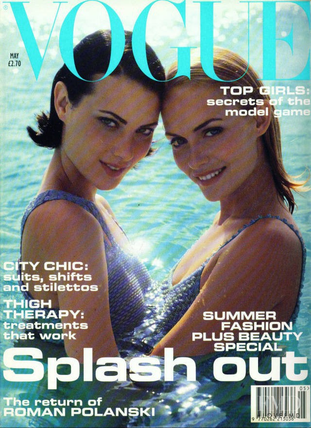 Amber Valletta, Shalom Harlow featured on the Vogue UK cover from May 1995