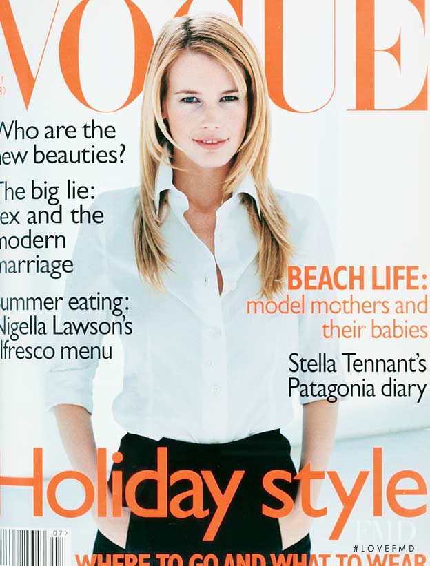 Claudia Schiffer featured on the Vogue UK cover from June 1996