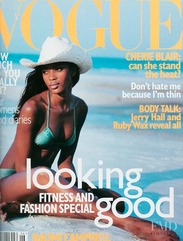 Naomi Campbell featured on the Vogue UK cover from June 1996