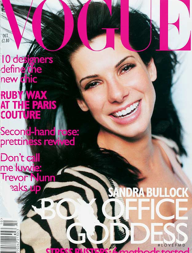Sandra Bullock featured on the Vogue UK cover from October 1996