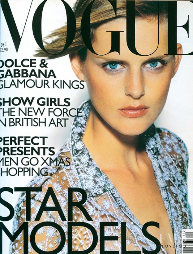 Stella Tennant featured on the Vogue UK cover from December 1997