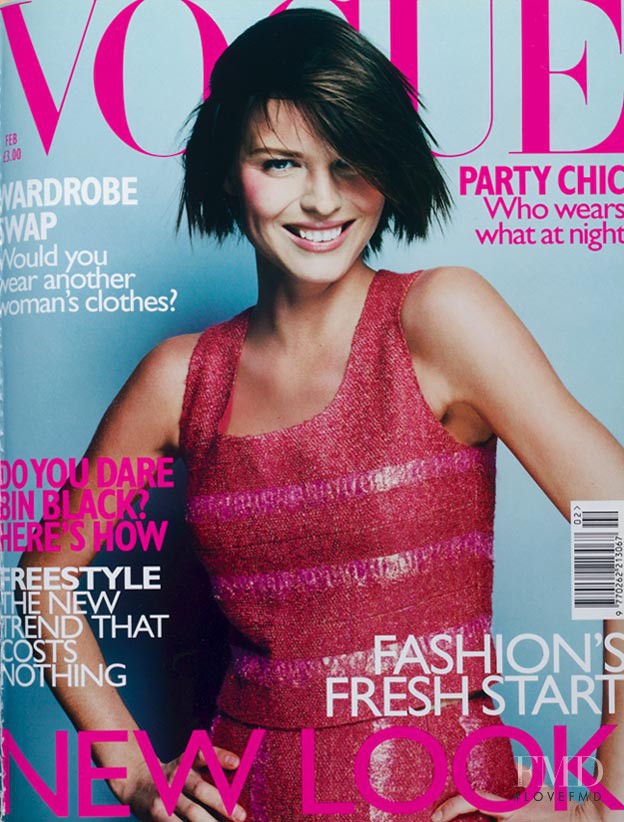 Eva Herzigova featured on the Vogue UK cover from February 1999