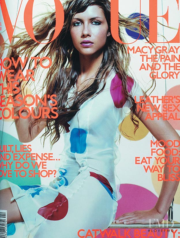 Ana Claudia Michels featured on the Vogue UK cover from April 2000
