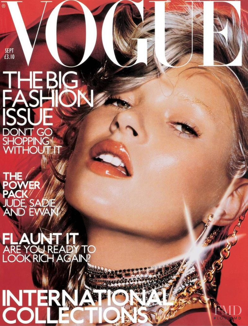 Kate Moss featured on the Vogue UK cover from September 2000