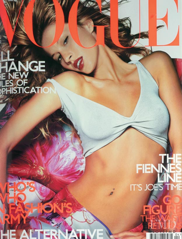 Gisele Bundchen featured on the Vogue UK cover from April 2001