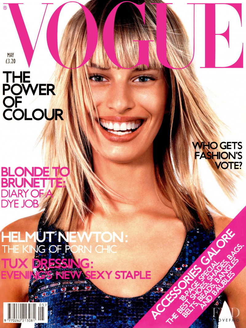 Karolina Kurkova featured on the Vogue UK cover from May 2001