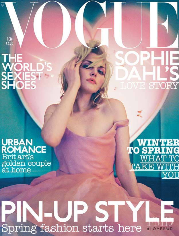 Sophie Dahl featured on the Vogue UK cover from February 2003