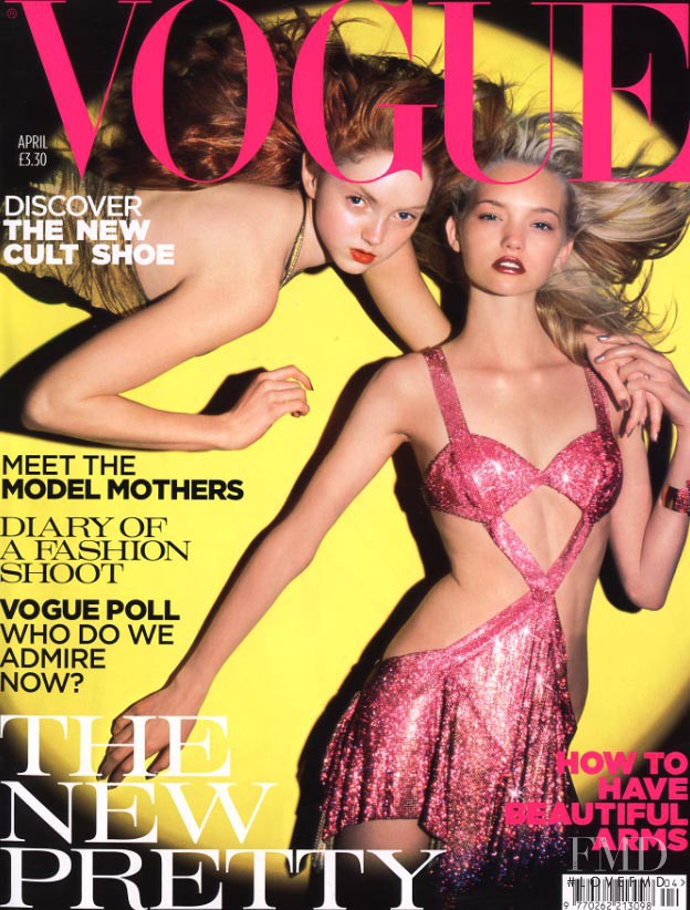 Gemma Ward, Lily Cole featured on the Vogue UK cover from April 2004