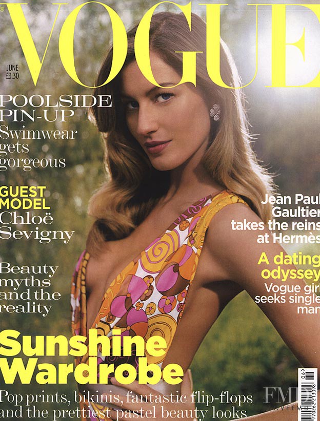Gisele Bundchen featured on the Vogue UK cover from June 2004