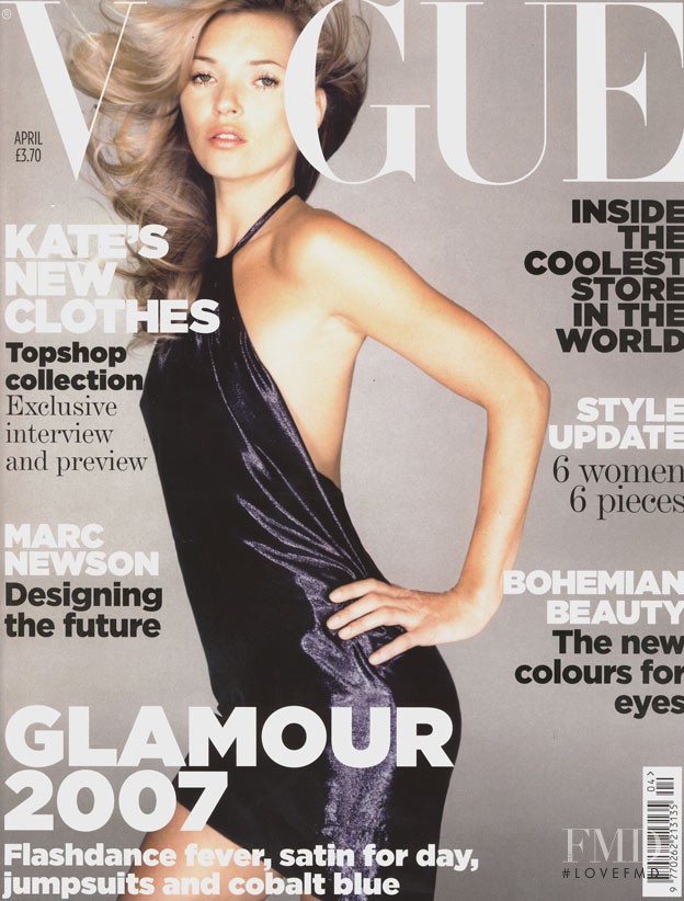 Kate Moss featured on the Vogue UK cover from April 2007