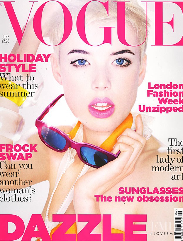 Agyness Deyn featured on the Vogue UK cover from June 2007