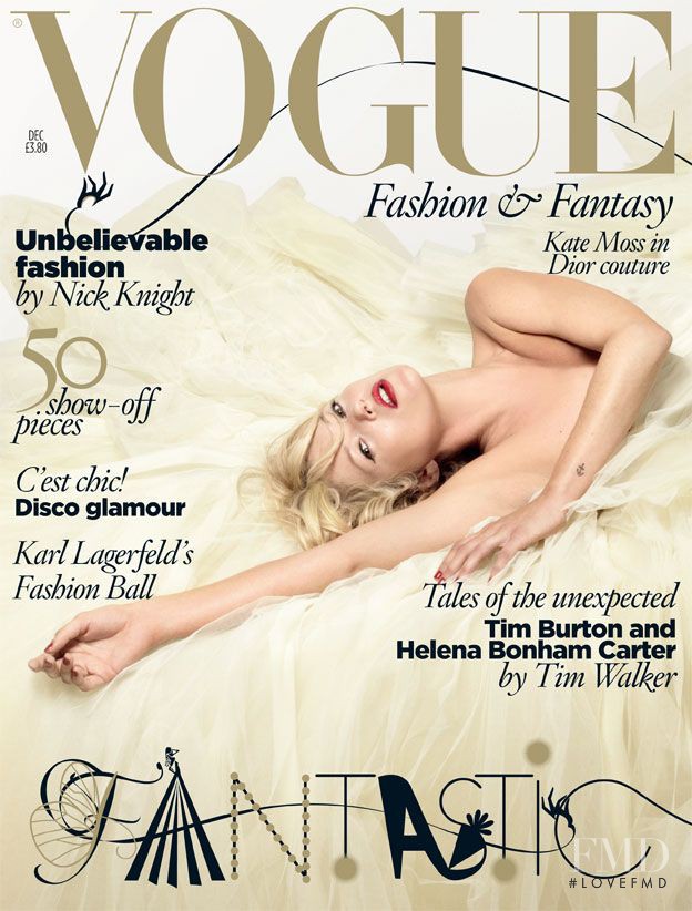 Kate Moss featured on the Vogue UK cover from December 2008