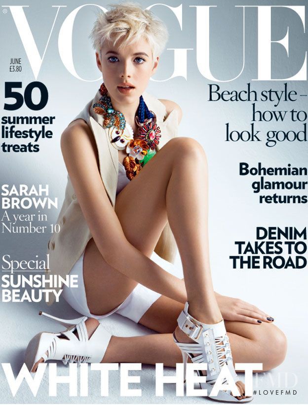 Agyness Deyn featured on the Vogue UK cover from June 2008