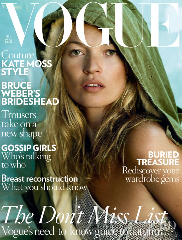 Kate Moss featured on the Vogue UK cover from October 2008