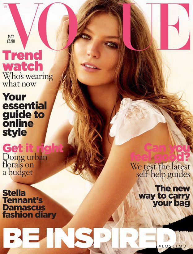 Daria Werbowy featured on the Vogue UK cover from May 2009