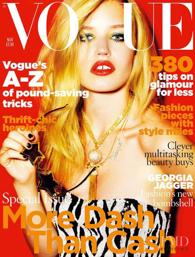 Georgia May Jagger featured on the Vogue UK cover from November 2009