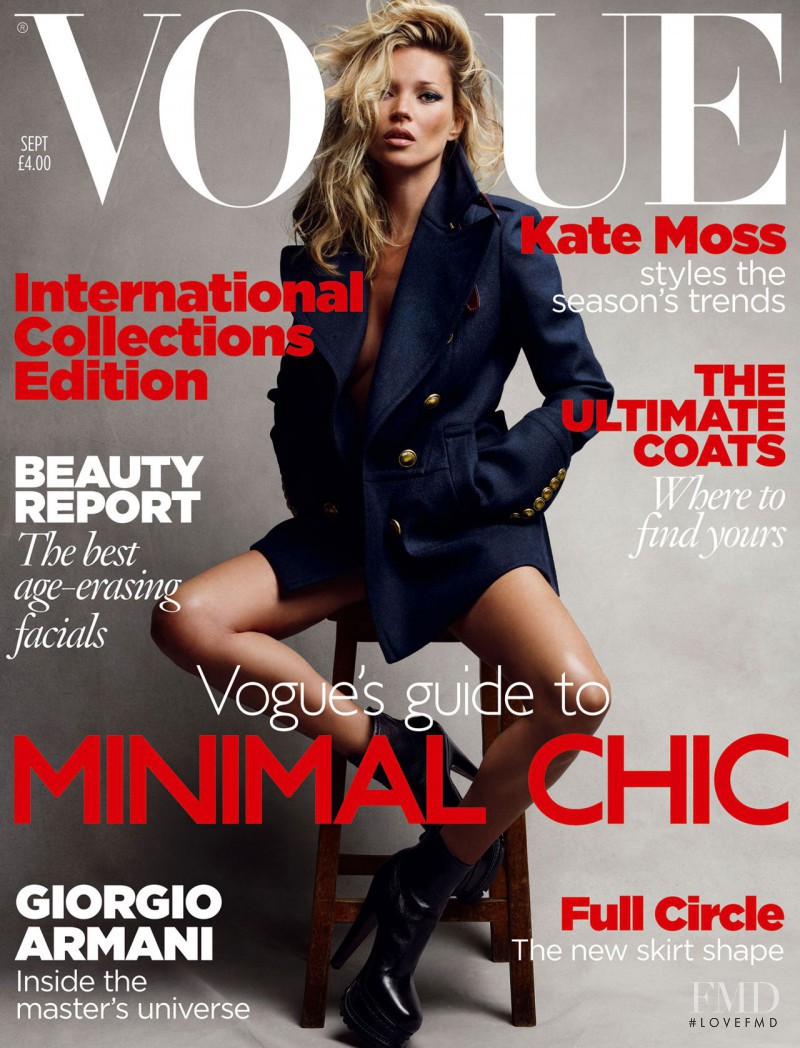 Kate Moss featured on the Vogue UK cover from September 2010