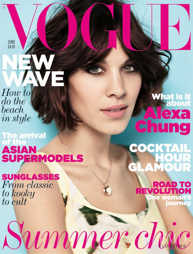 Alexa Chung featured on the Vogue UK cover from June 2011