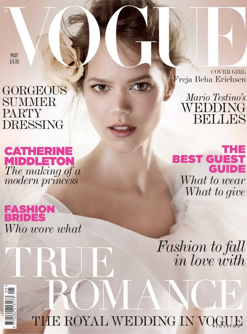 Freja Beha Erichsen featured on the Vogue UK cover from May 2011