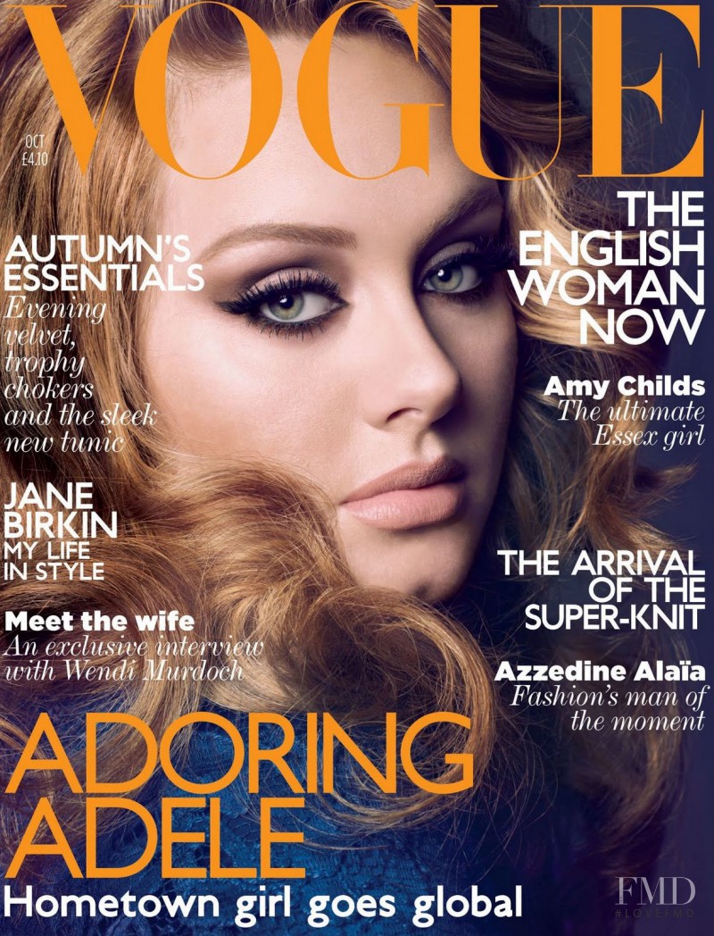 Adele featured on the Vogue UK cover from October 2011