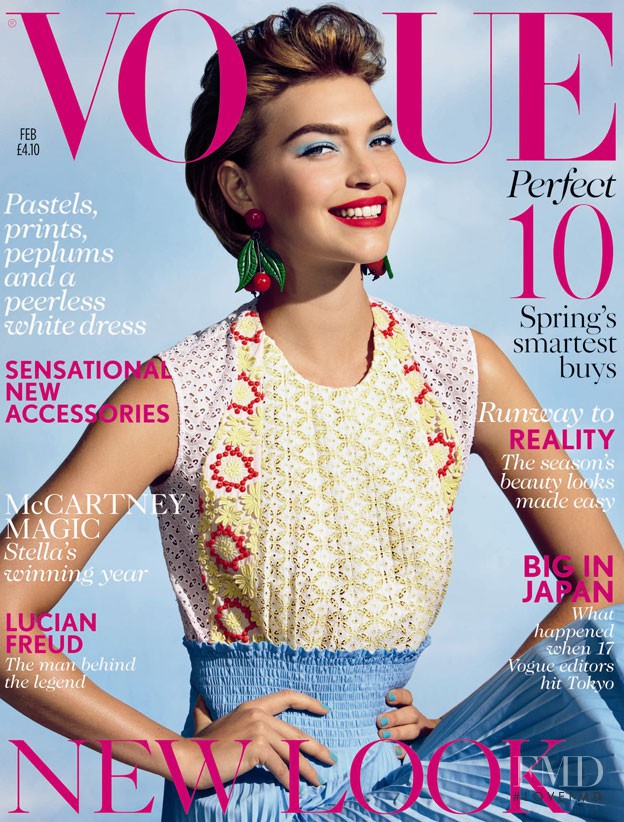 Arizona Muse featured on the Vogue UK cover from February 2012