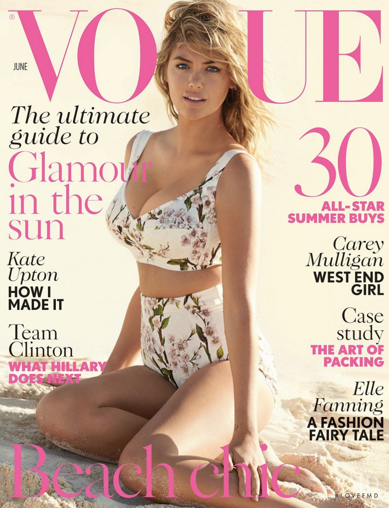 Kate Upton featured on the Vogue UK cover from June 2014