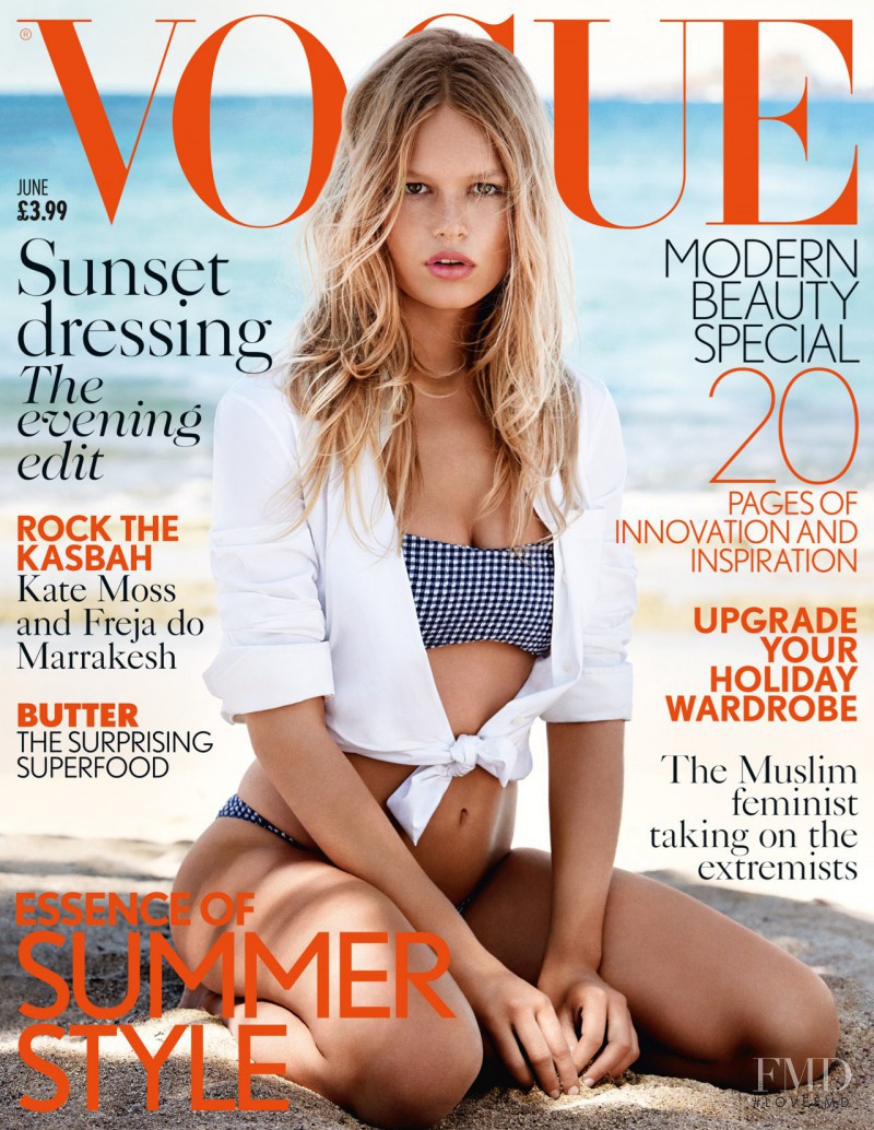 Anna Ewers featured on the Vogue UK cover from June 2015
