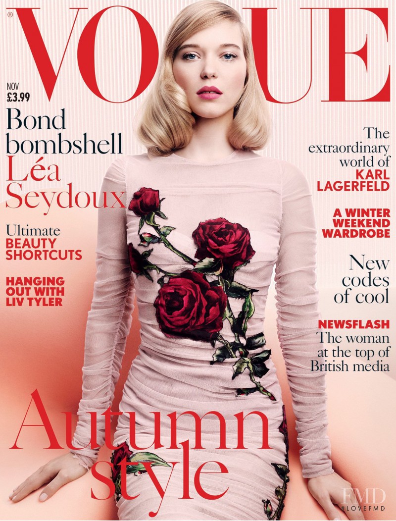 Lea Seydoux featured on the Vogue UK cover from November 2015